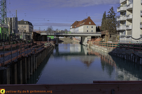 Moosach Brücke unter Wasser